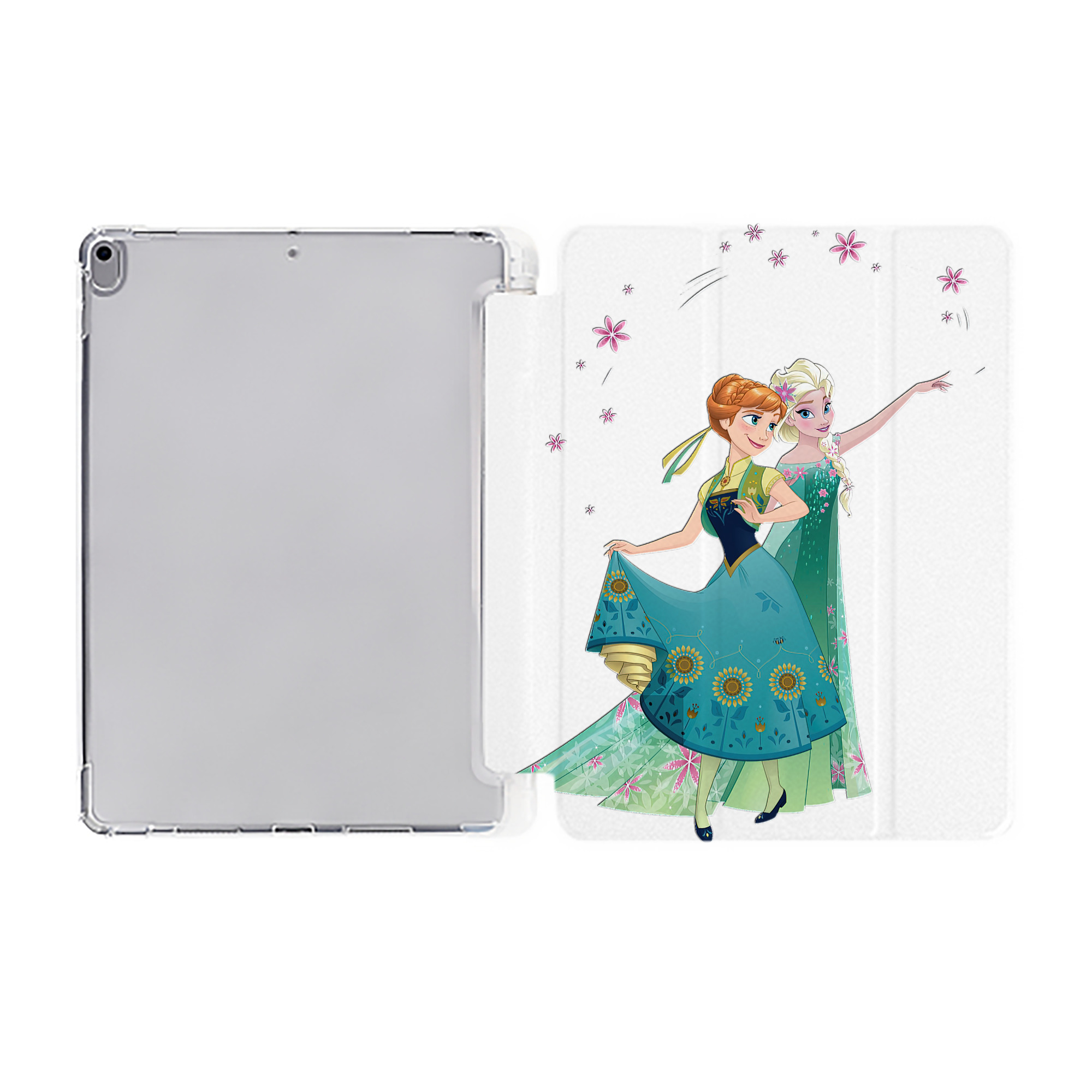 （画像用） アナと雪の女王 アンナ エルサ Frozen Anna Elsa IPad ケース ペン収納付き 三つ折りスタンド PUレザー×シリコン 対応機種9.5/10.5/10.9インチ